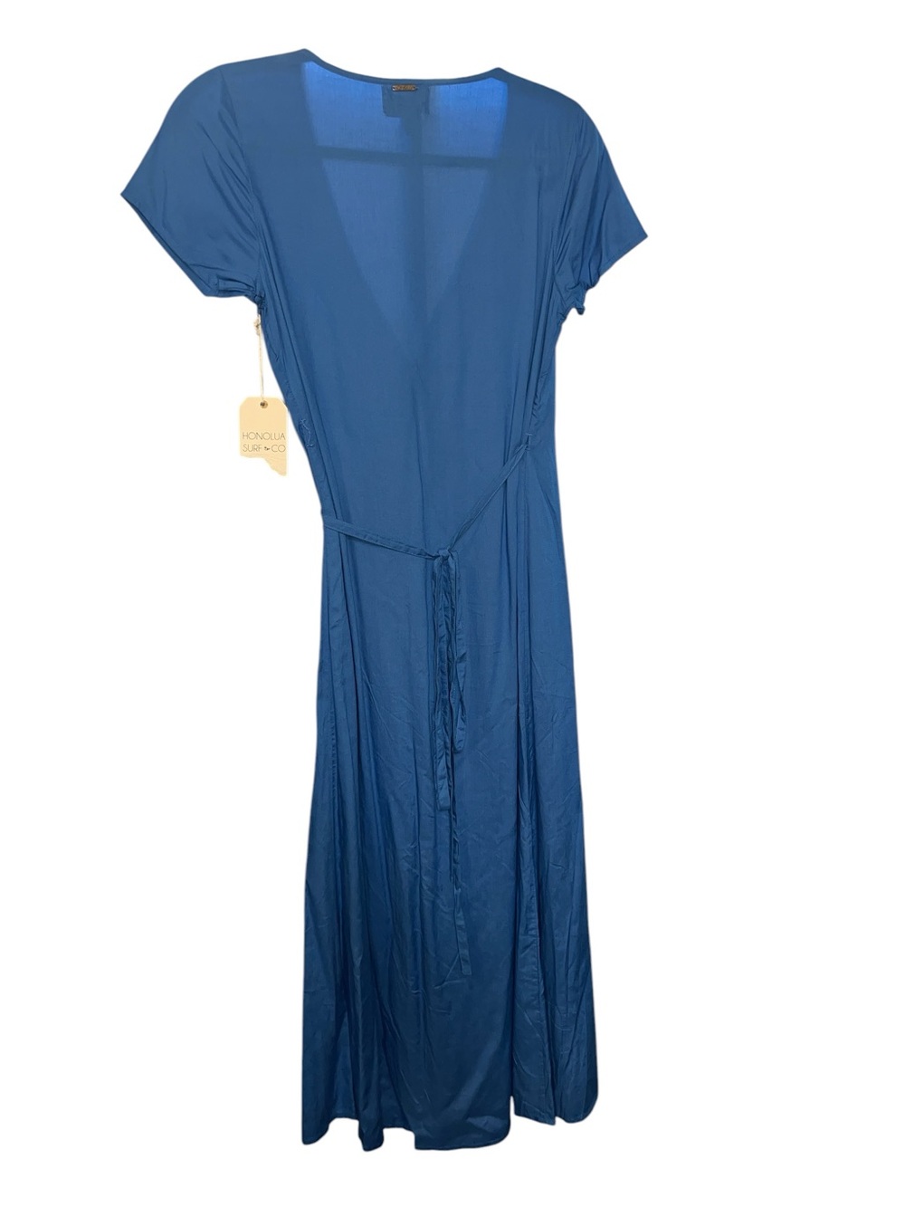 NWT Honolua Surf Co. Blue Short-Sleeve V-Neck Maxi Dress - Picture 2 of 4